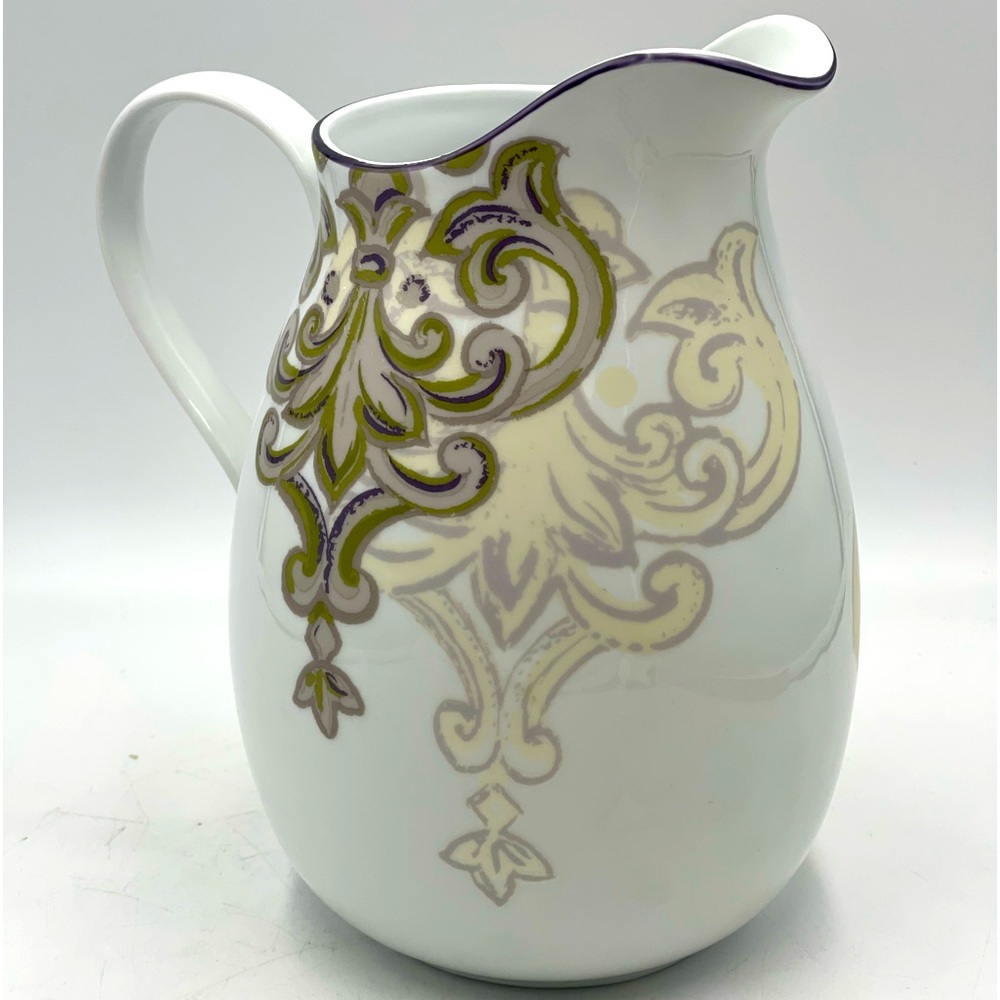 Noble Excellence “Sugar Plum” Series: White Yellow Green Plum Porcelain Pitcher